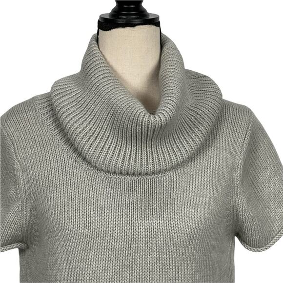 BCBGMaxAzria Sweater Wool Angora Cowl Neck Striped Pink Grey Size Medium - Picture 2 of 10
